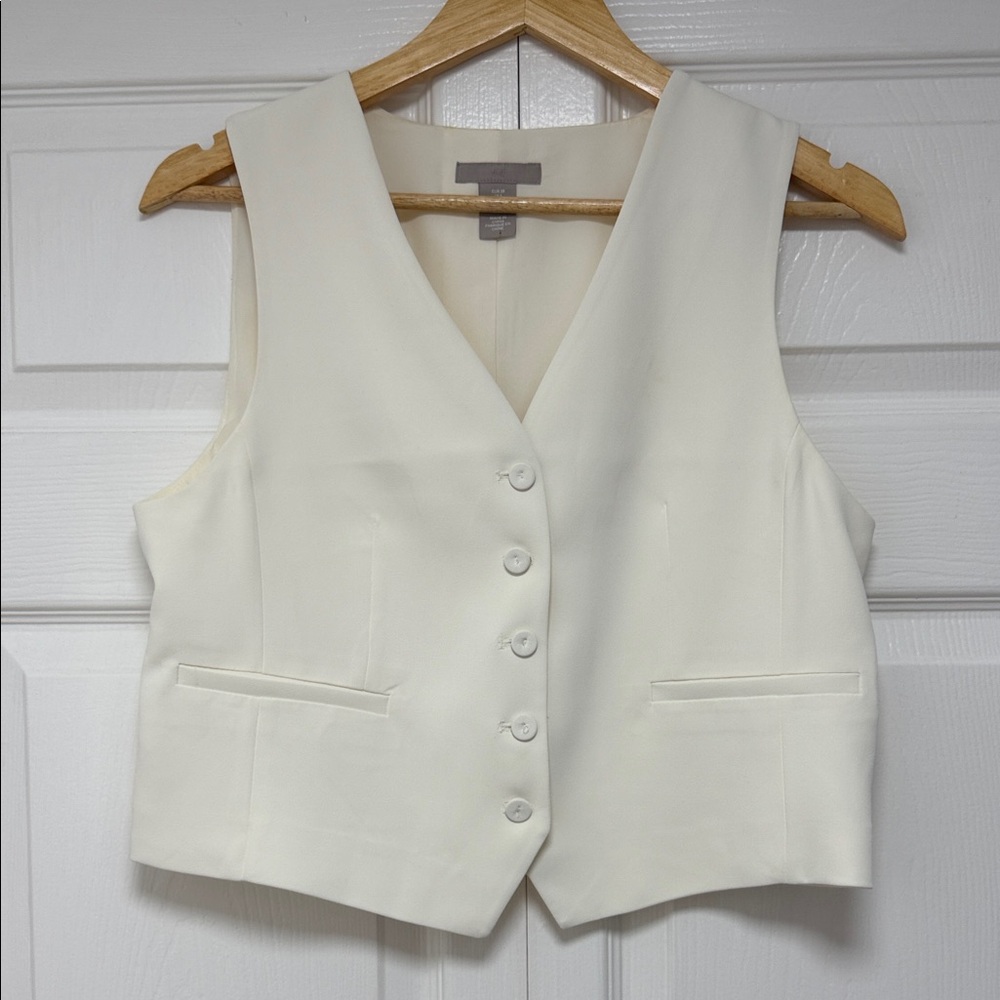 H&M Cream Classic Women's Button Vest